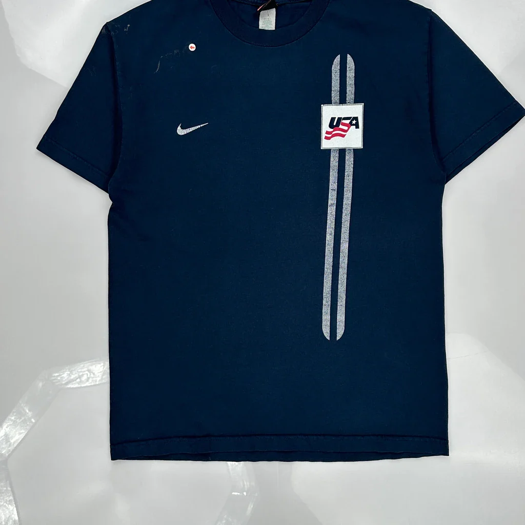 USA Olympics Nike Hockey T-Shirt - Medium Navy Cotton - Image 3