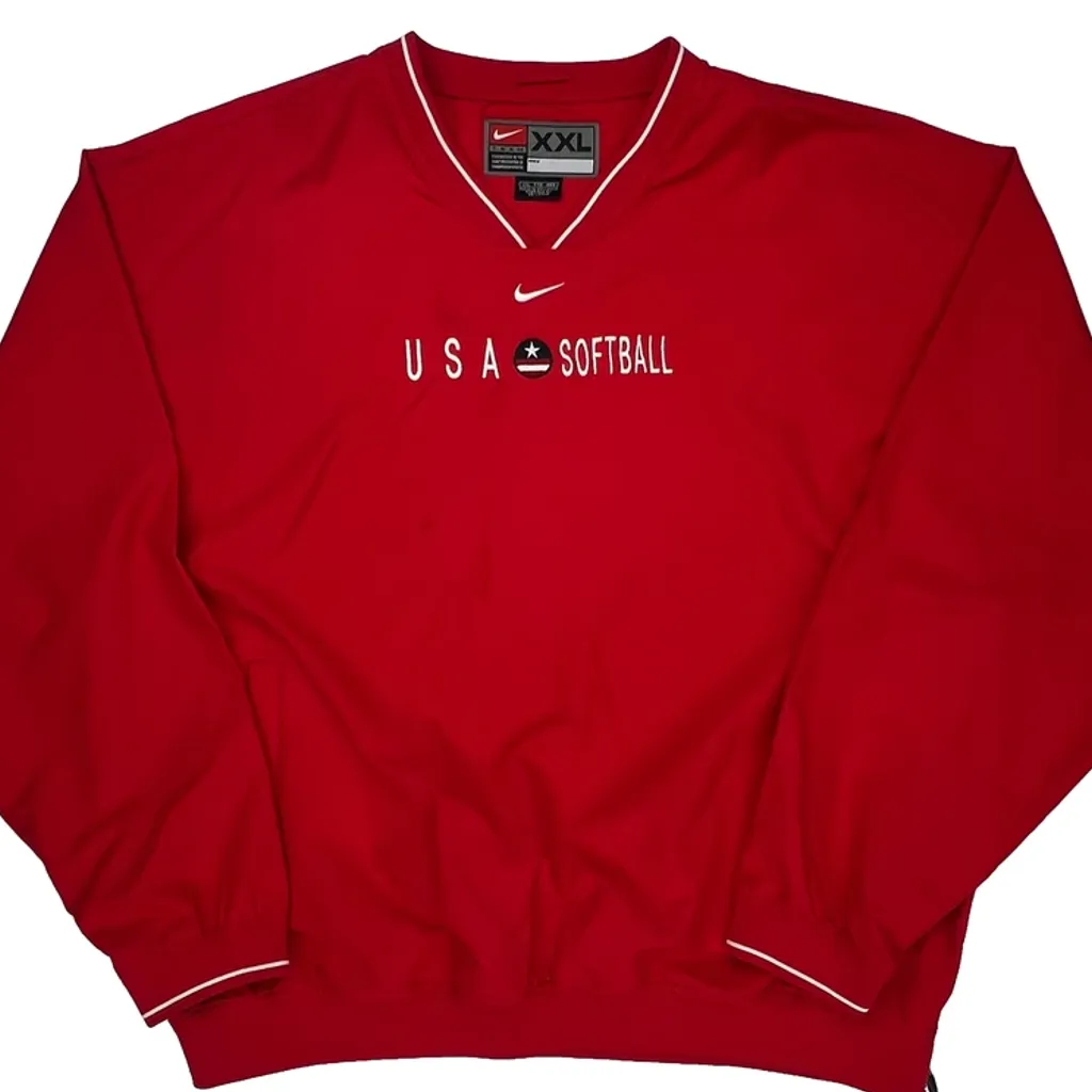 USA Softball Nike Windbreaker - 2XL Red Polyester - Image 4