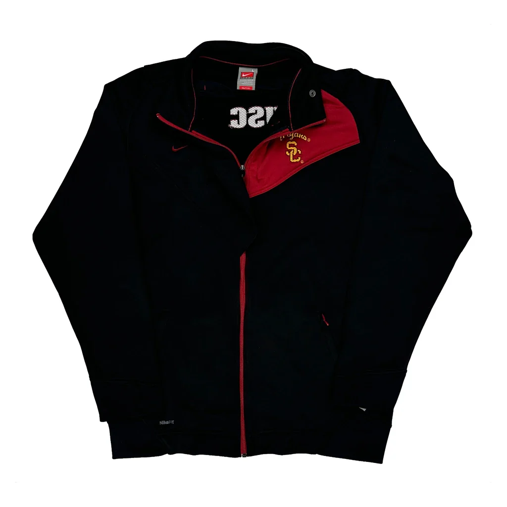 USc Trojans Nike Track Jacket - Large Black Polyester