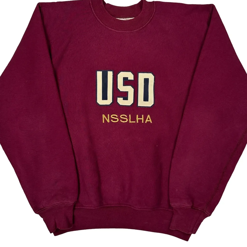 USd Nsslha Gem Sportswear College Sweatshirt - 2XL Burgundy Cotton Blend - Image 4