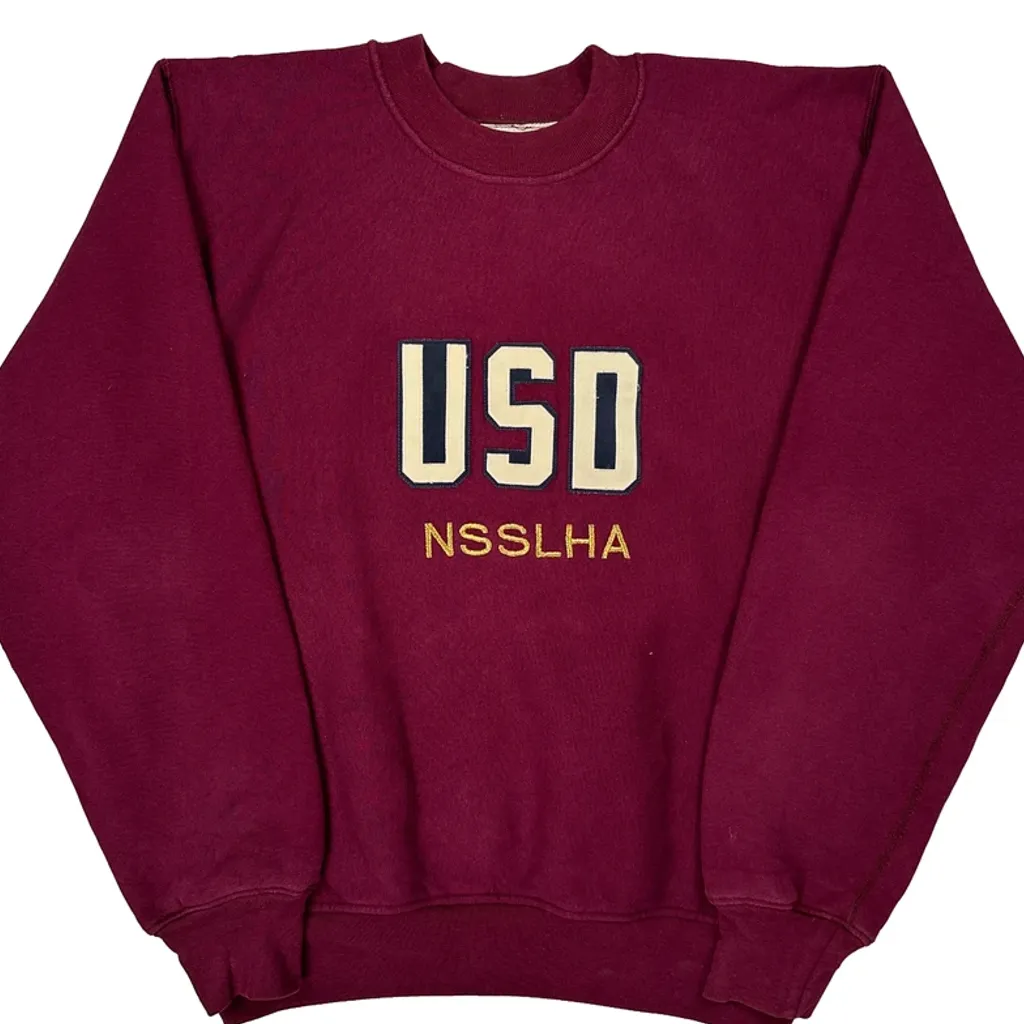 USd Nsslha Gem Sportswear College Sweatshirt - 2XL Burgundy Cotton Blend - Image 5