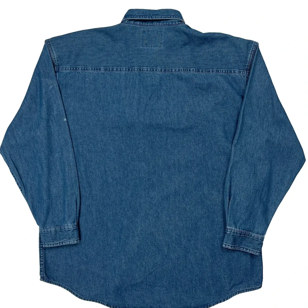 USps Logo Wrangler Denim Shirt - Large Blue Cotton - Image 6