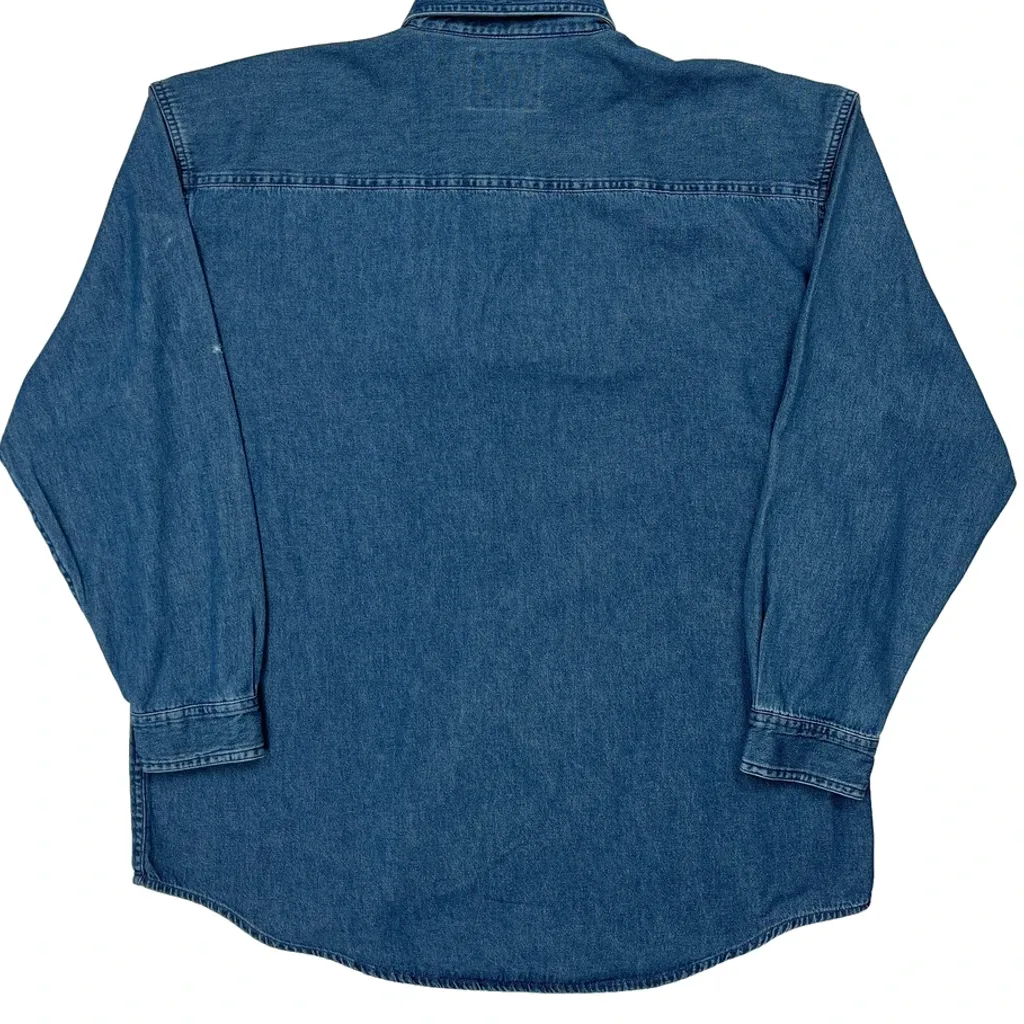 USps Logo Wrangler Denim Shirt - Large Blue Cotton - Image 7