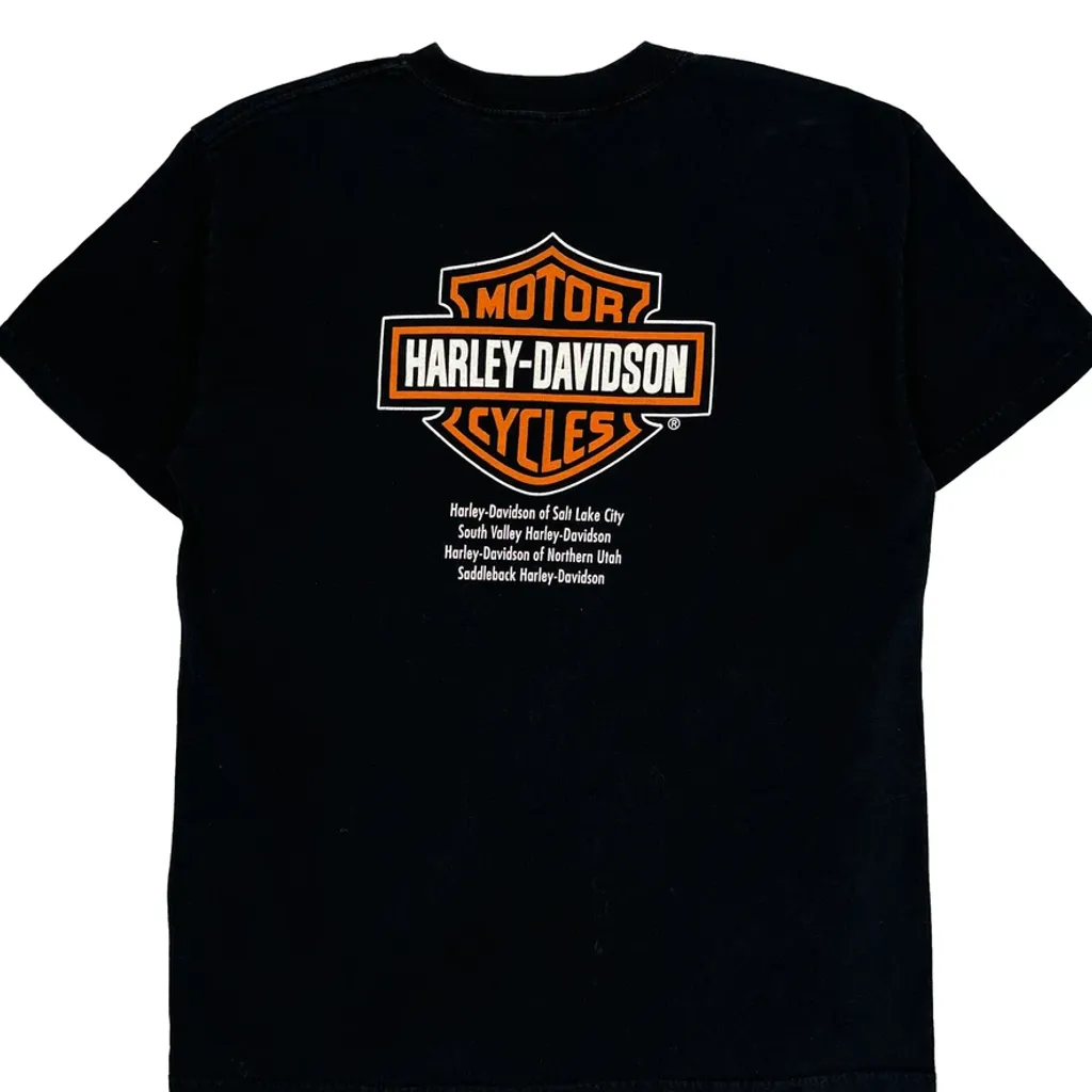 Utah Jazz Harley Davidson Graphic T-Shirt - Medium Black Cotton - Image 7