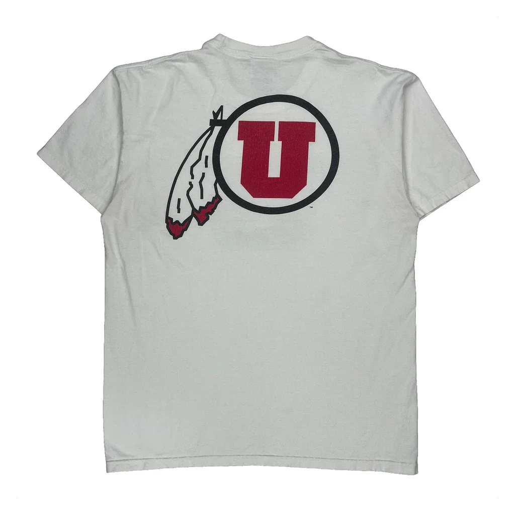 Utah Nike College T-Shirt - Medium White Cotton - Image 2
