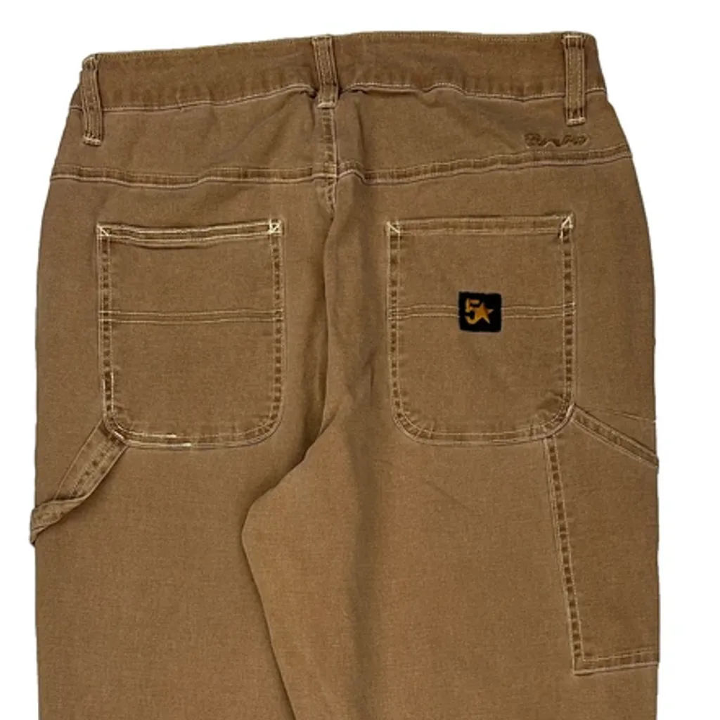 Utility Pockets Fivestar General Double Knee Carpenter Trousers - 29W 29L Brown Cotton - Image 7