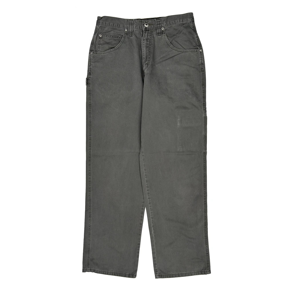 Utility Pockets Wrangler Carpenter Trousers - 30W 32L Grey Cotton - Image 2