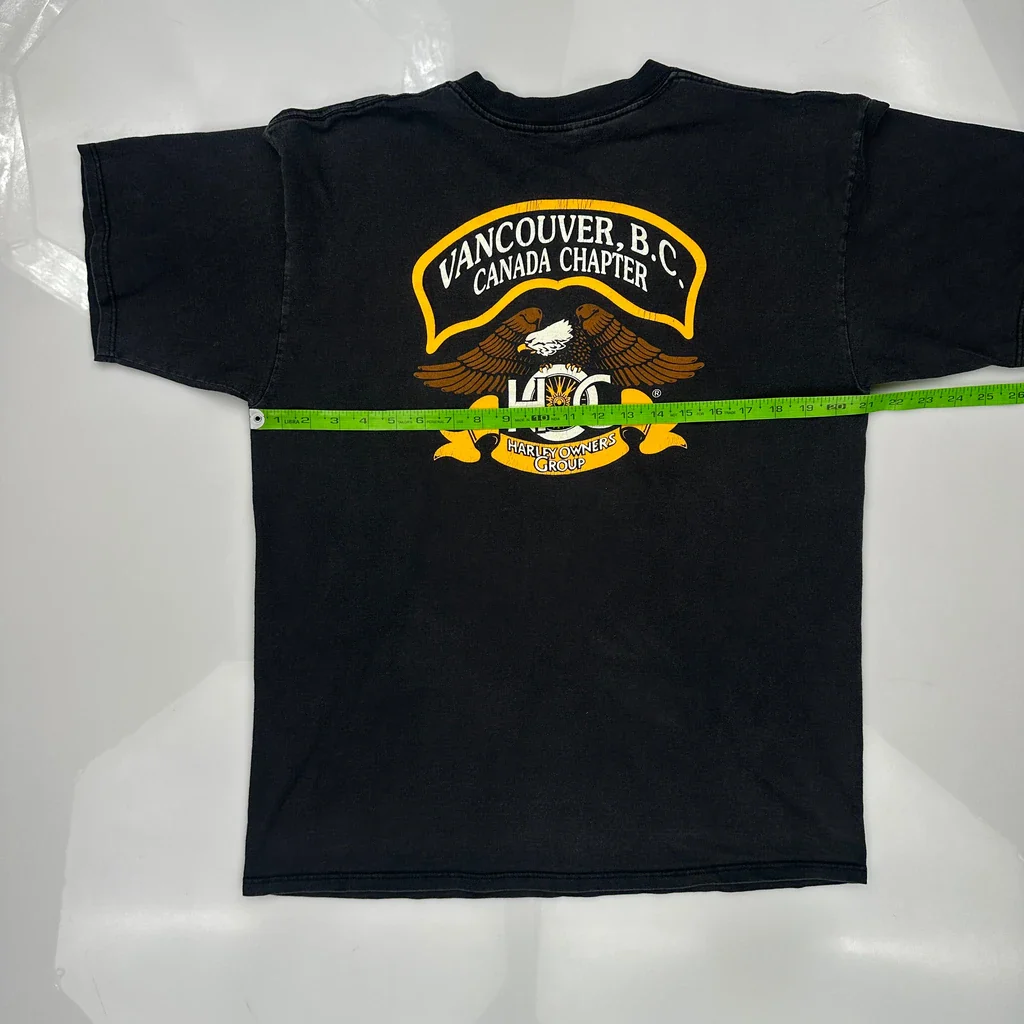 Vancouver, B.C. Canada Chapter Harley Davidson Graphic T-Shirt - No Size Black Cotton - Image 3