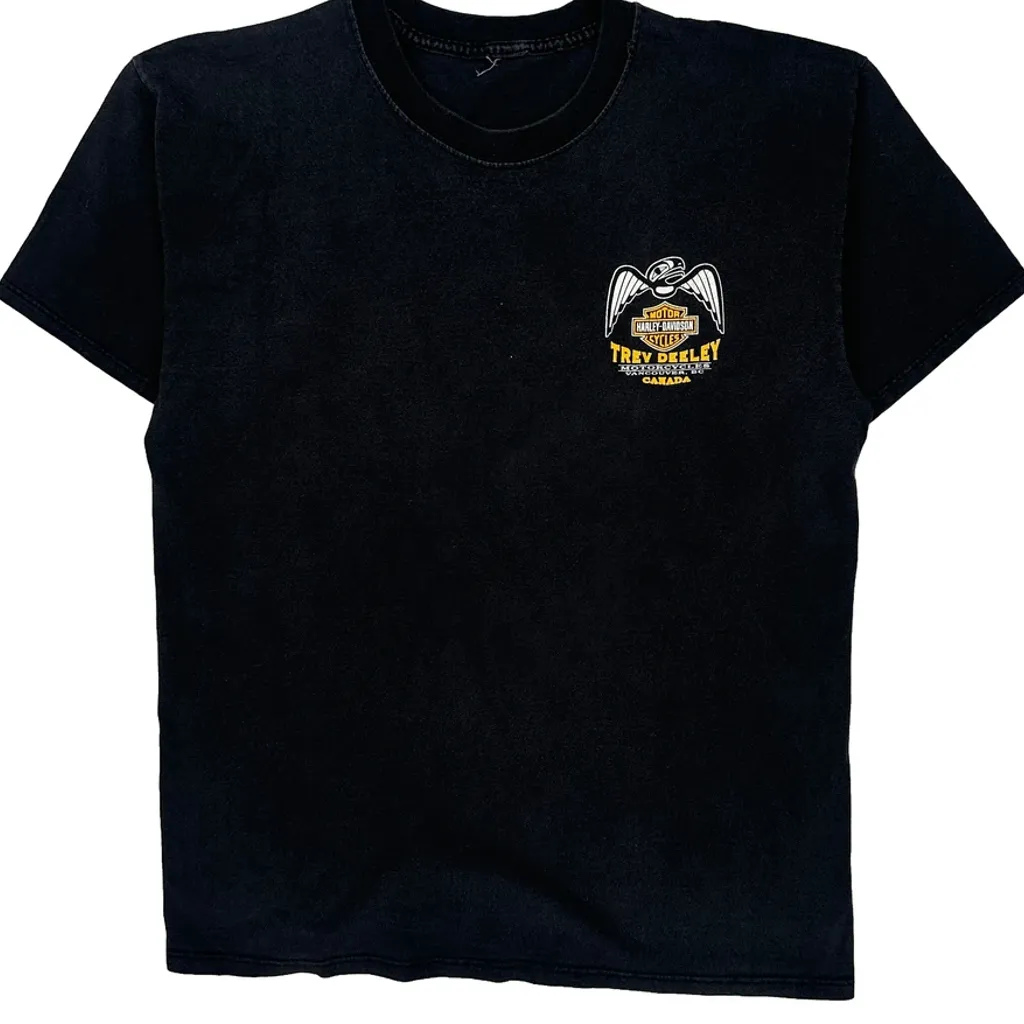 Vancouver, B.C. Canada Chapter Harley Davidson Graphic T-Shirt - No Size Black Cotton - Image 4