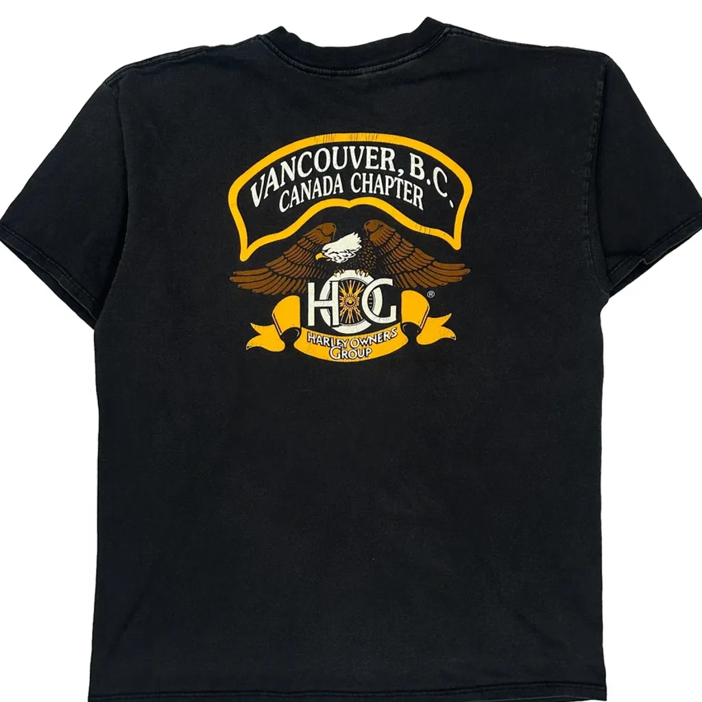 Vancouver, B.C. Canada Chapter Harley Davidson Graphic T-Shirt - No Size Black Cotton - Image 7