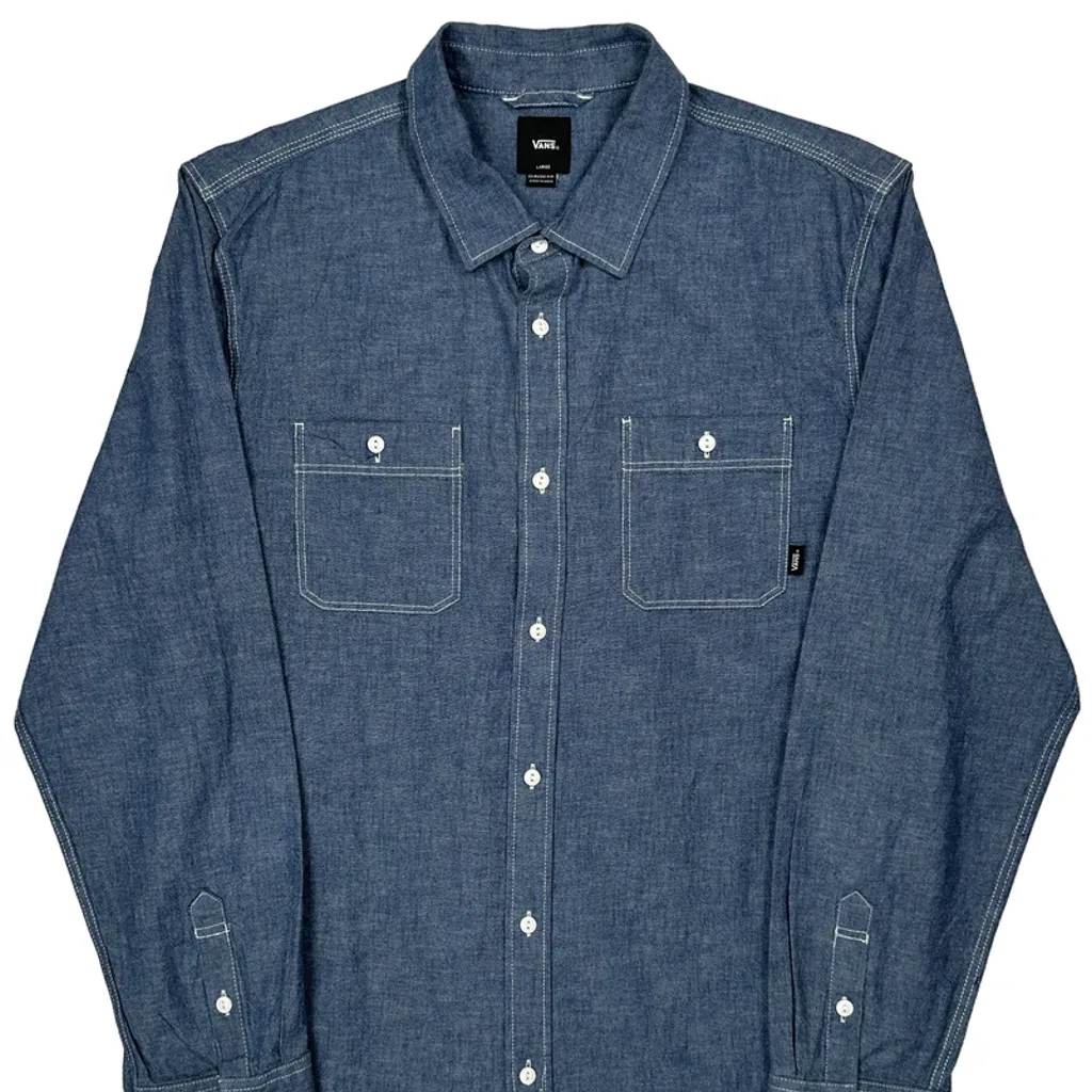 Vans Denim Shirt - Large Blue Cotton - Image 5