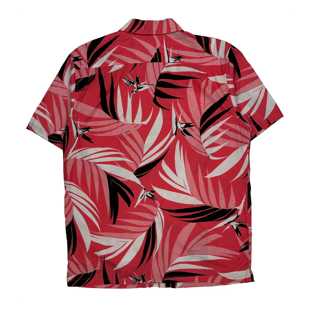 Vans Floral Hawaiian Shirt - Large Red Cotton - Image 2