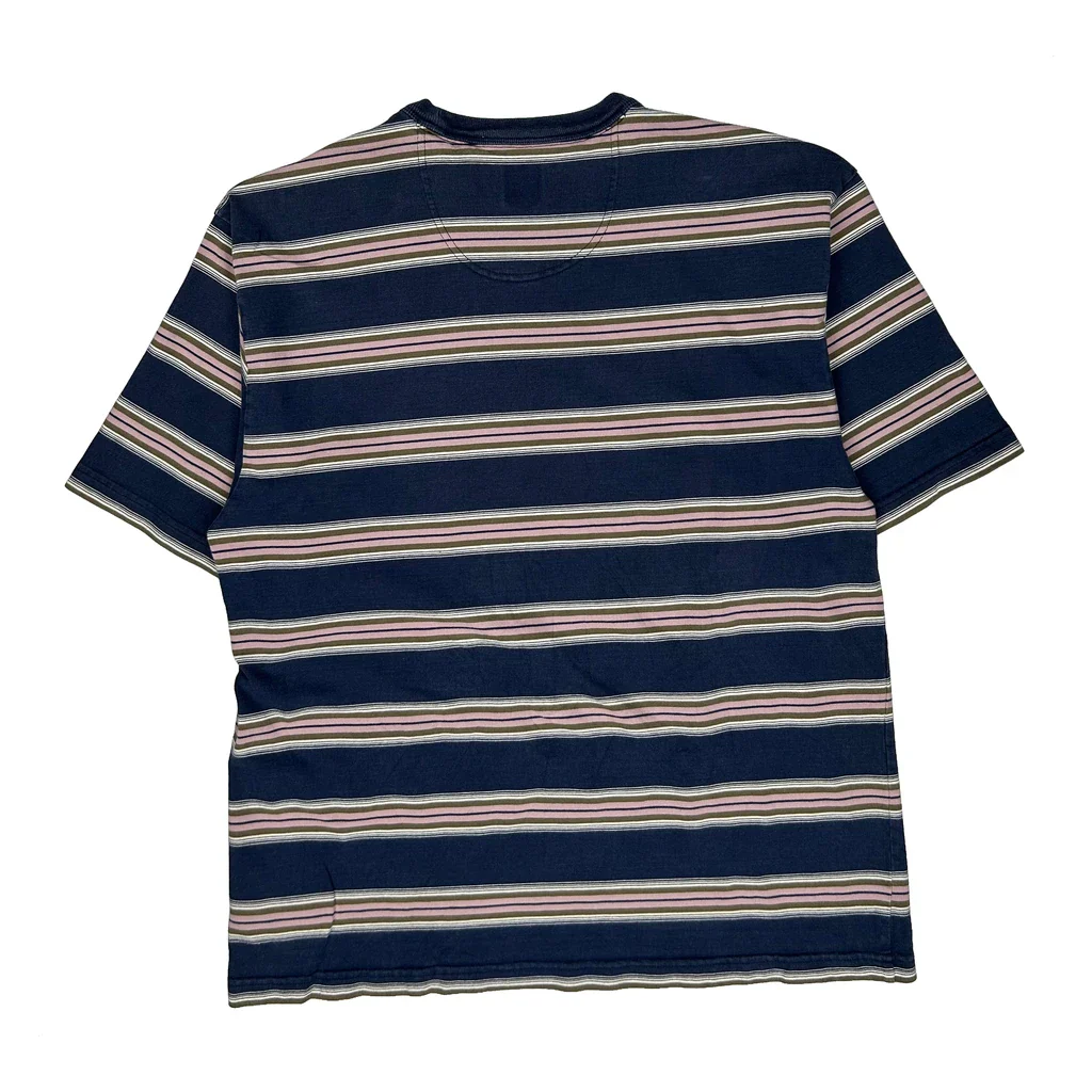 Vans Striped T-Shirt - Large Blue Cotton - Image 2