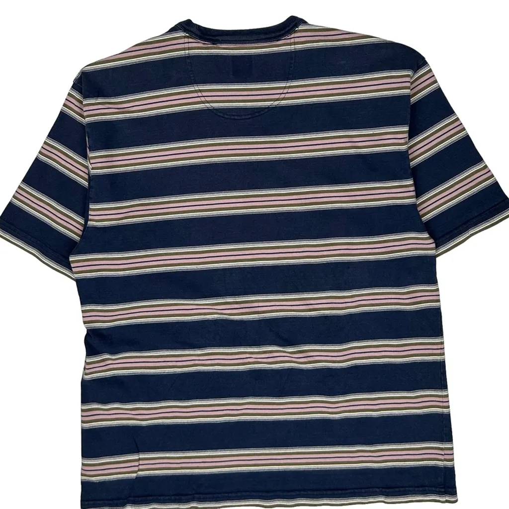 Vans Striped T-Shirt - Large Blue Cotton - Image 7