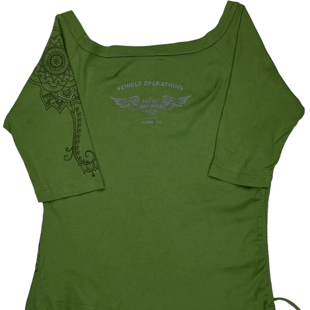 Vehicle Operations Harley Davidson T-Shirt - XL Green Cotton - Image 7