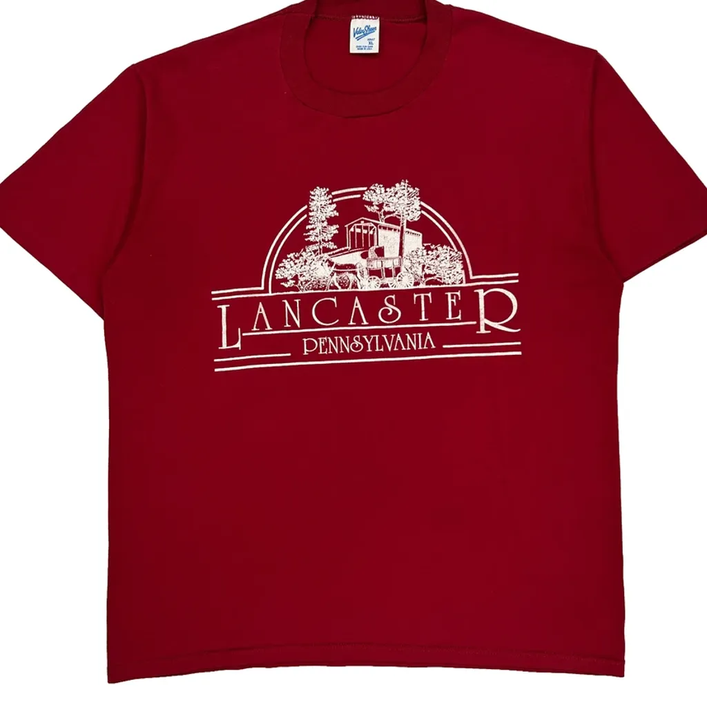 Velva Sheen Graphic T-Shirt - XL Red Cotton - Image 5