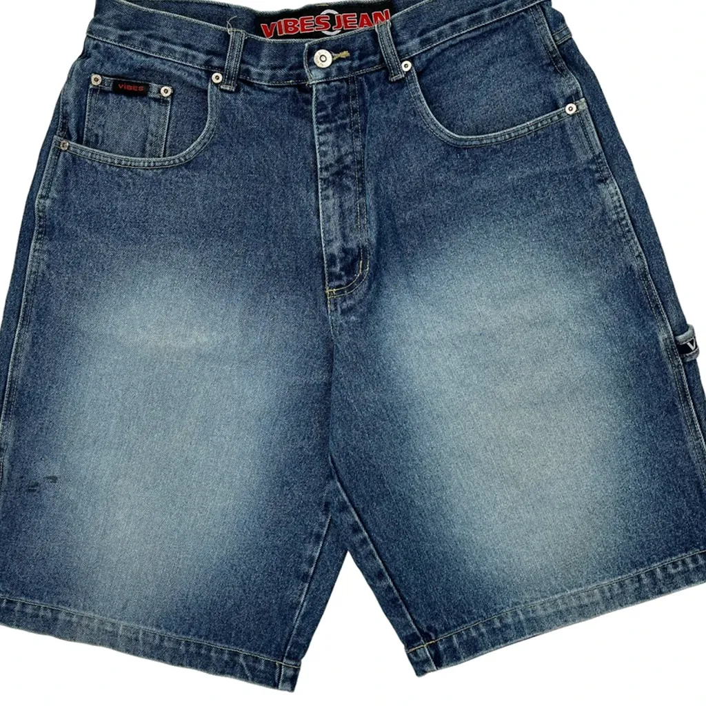 Vibes Denim Shorts - 32W 10L Blue Cotton - Image 10