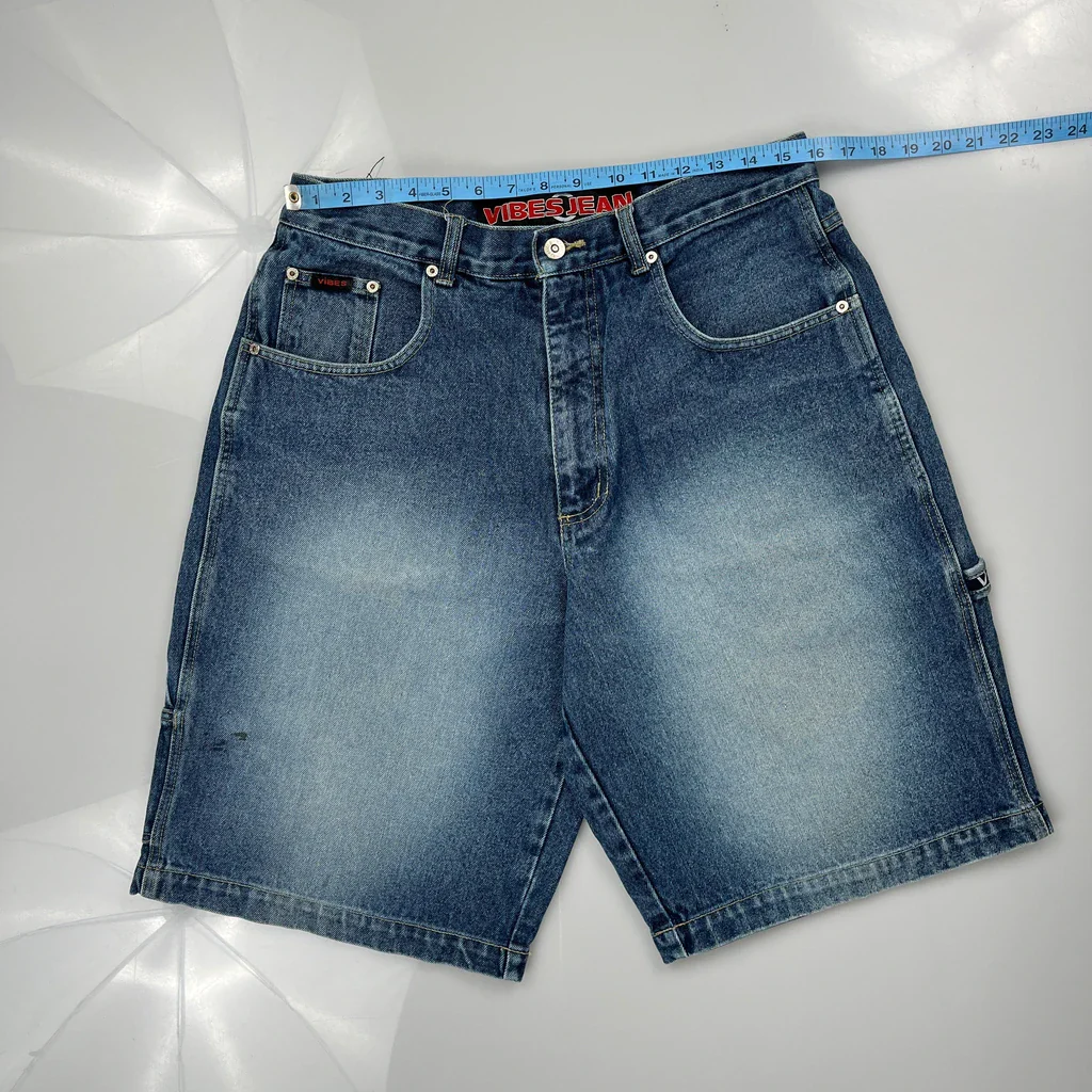 Vibes Denim Shorts - 32W 10L Blue Cotton - Image 3