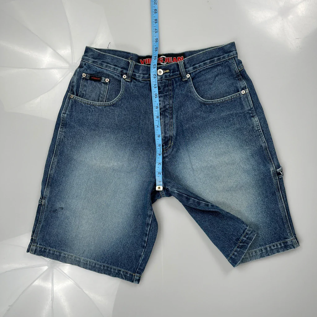 Vibes Denim Shorts - 32W 10L Blue Cotton - Image 4