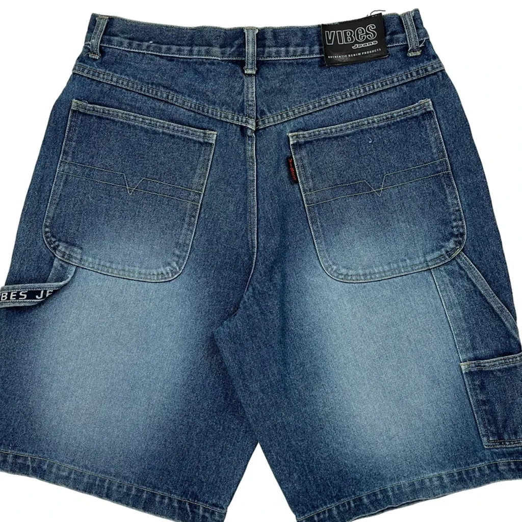 Vibes Denim Shorts - 32W 10L Blue Cotton - Image 7