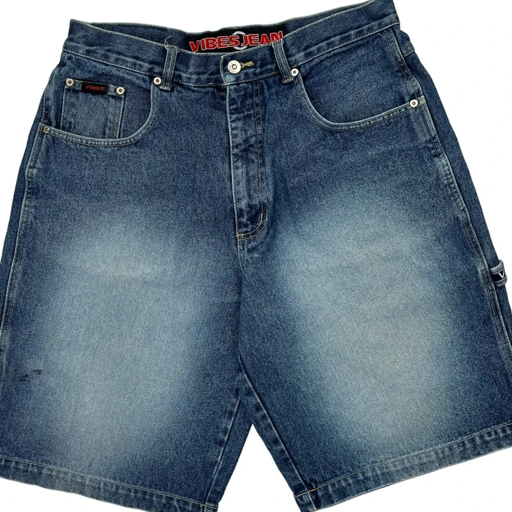 Vibes Denim Shorts - 32W 10L Blue Cotton - Image 9