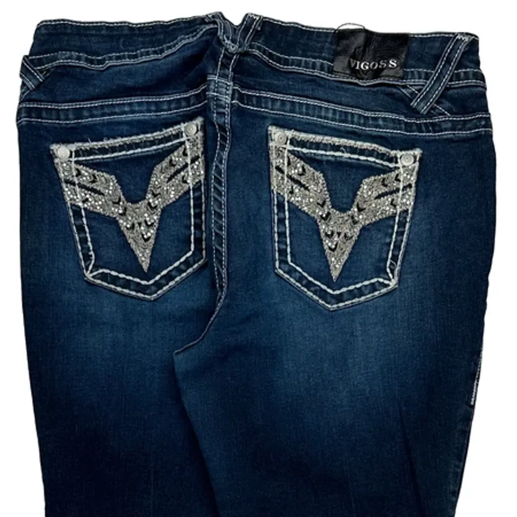 Vigoss Boot Cut Jeans - 35W UK 14 Blue Cotton - Image 7