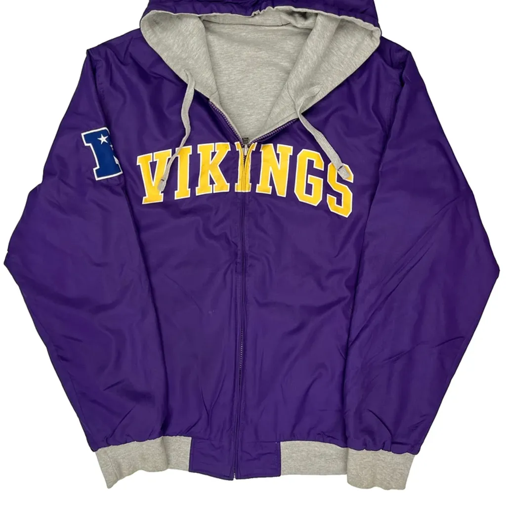 Vikings Nfl Reversible Jacket - XL Purple Polyester - Image 4