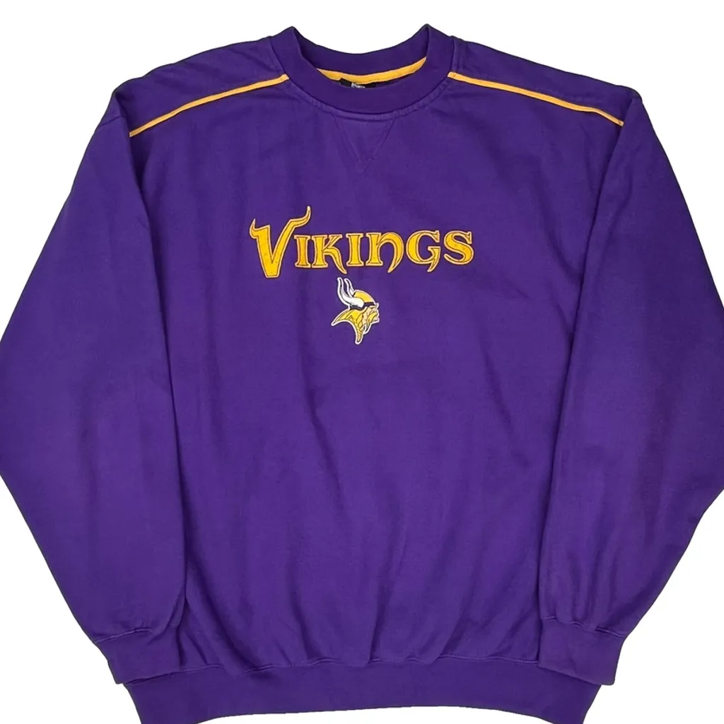 Vikings Nfl Graphic Sweatshirt - XL Purple Cotton - Image 4
