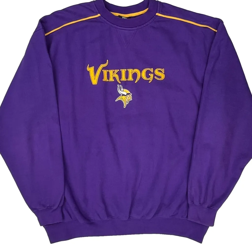 Vikings Nfl Graphic Sweatshirt - XL Purple Cotton - Image 5