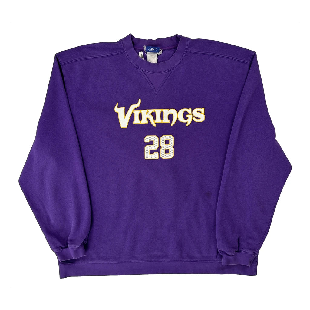 Vikings Reebok Nfl Sweatshirt - XL Purple Cotton