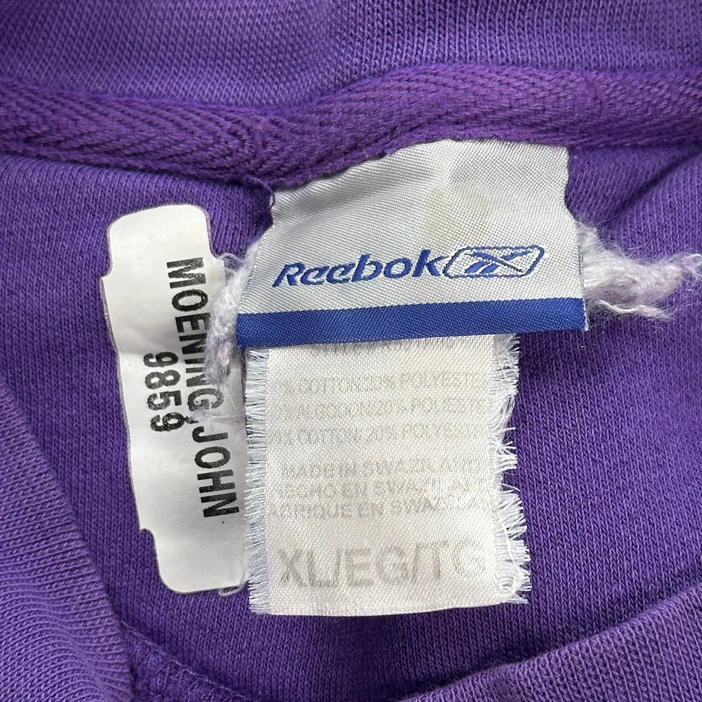 Vikings Reebok Nfl Sweatshirt - XL Purple Cotton - Image 3