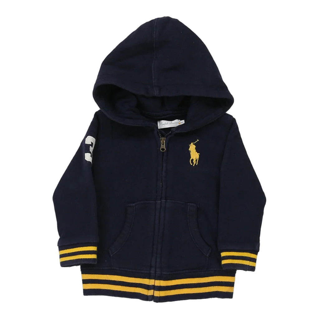 12 Months Ralph Lauren Hoodie - 3XS Navy Cotton Blend