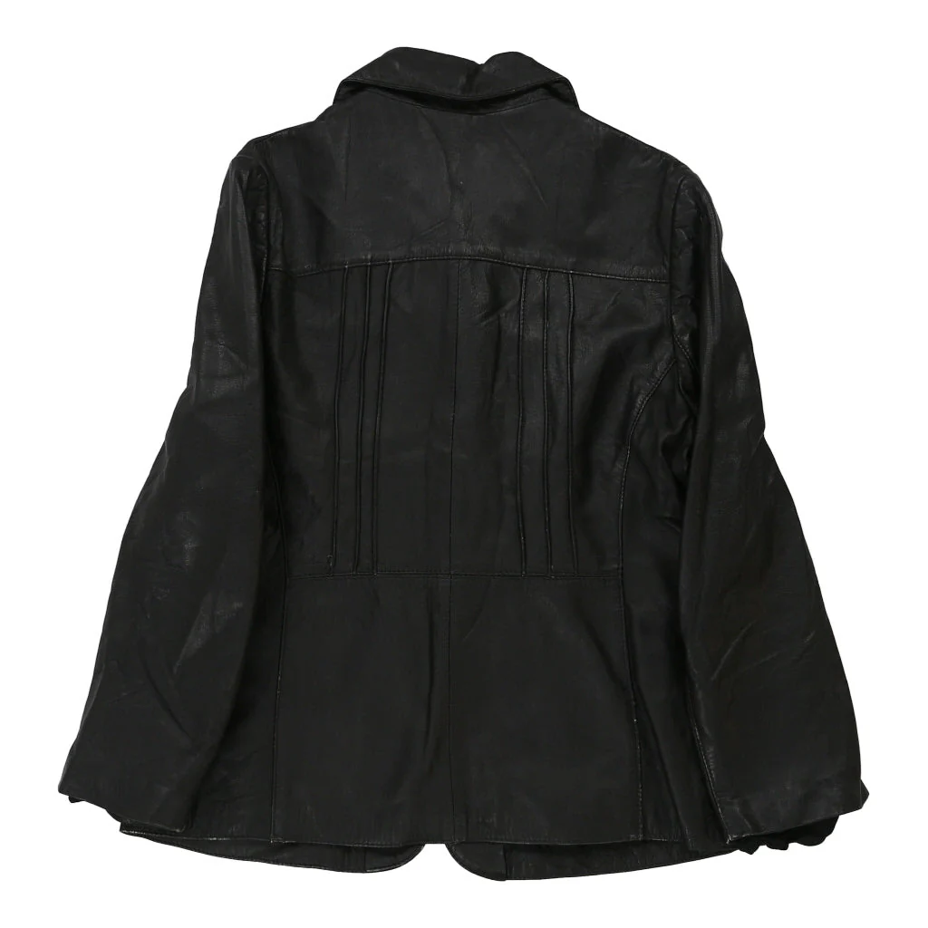 1970's Unbranded Leather Jacket - Medium Black Leather - Image 2