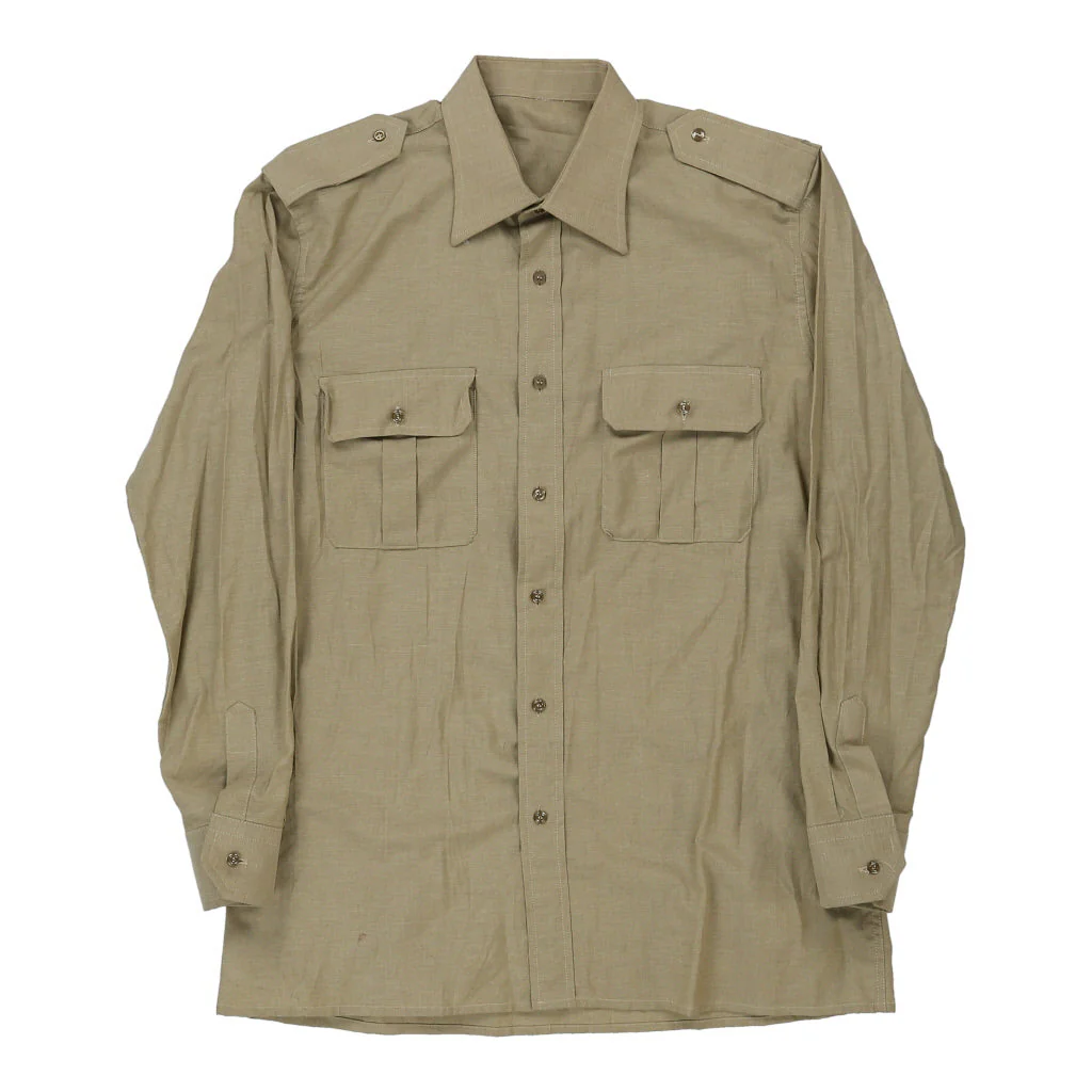 1970's Unbranded Shirt - Medium Beige Cotton