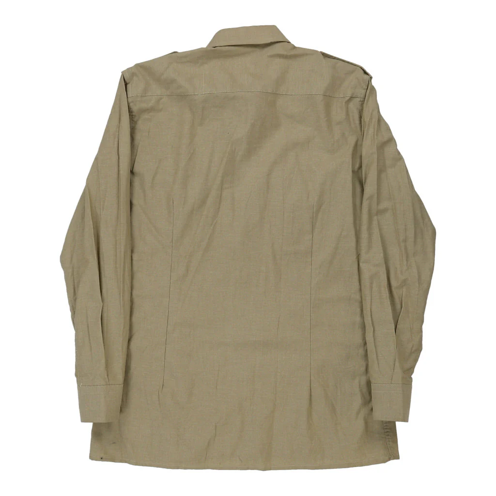 1970's Unbranded Shirt - Medium Beige Cotton - Image 2