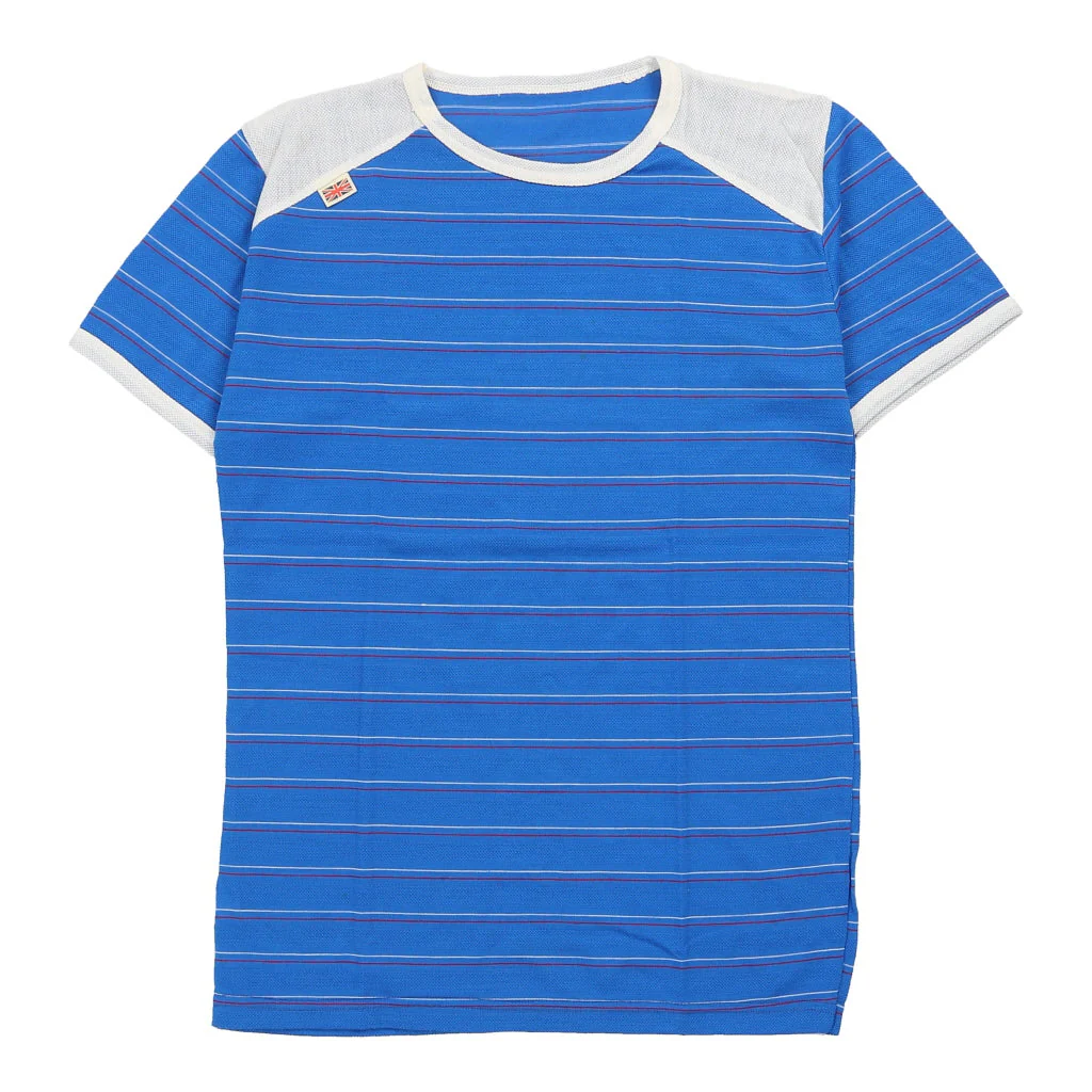 1980's Unbranded Striped T-Shirt - Medium Blue Cotton