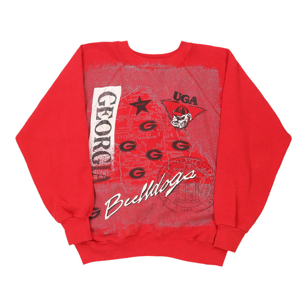 80s Georgia Bulldogs, Made in USA. Ultra Sweats College Sweatshirt - Large Red Cotton Blend