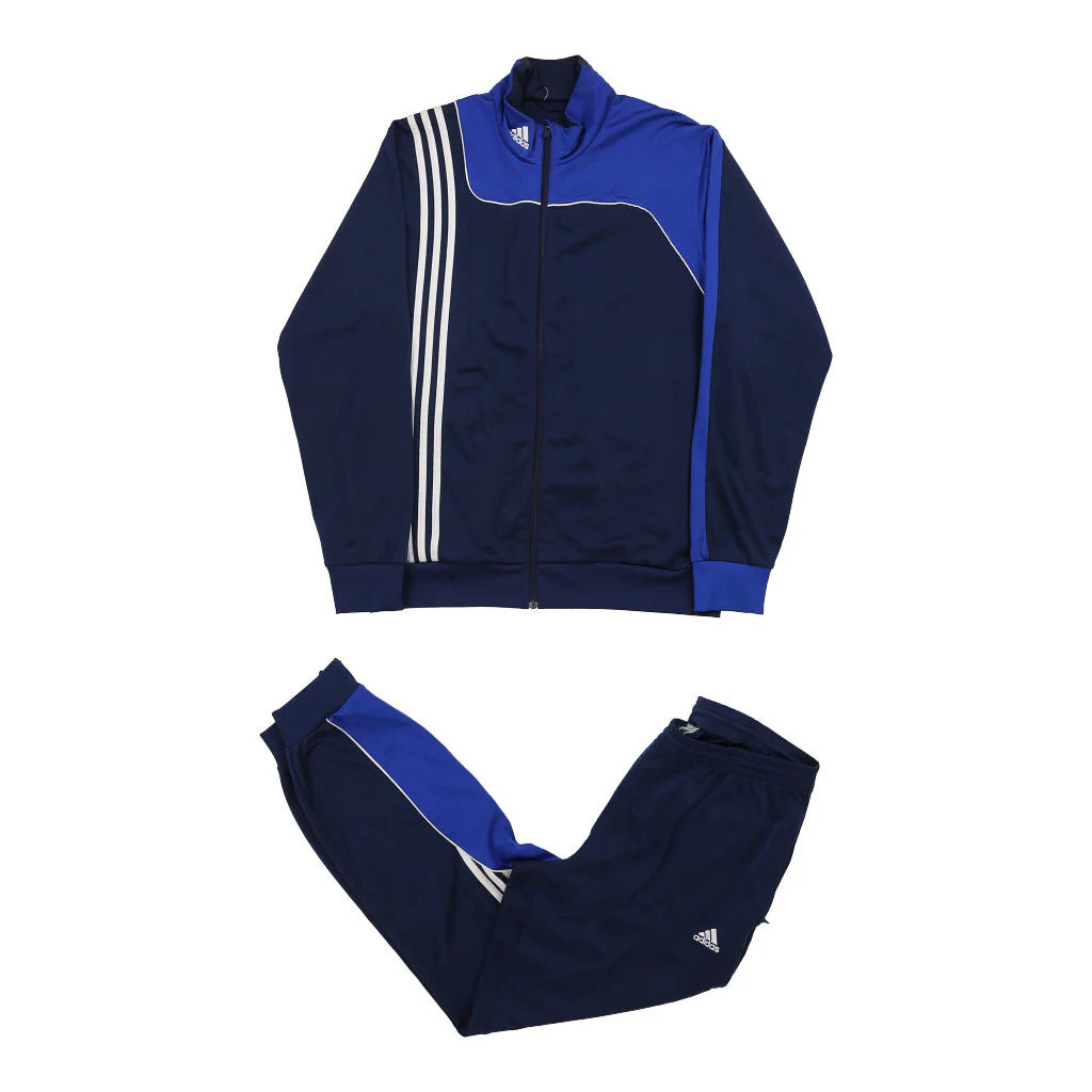 Adidas Full Tracksuit - Large Navy Polyester