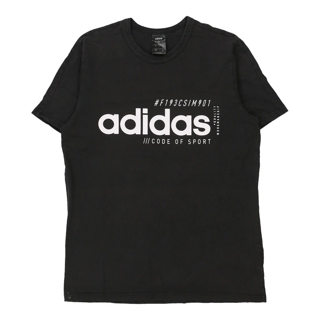 Adidas Spellout T-Shirt - Large Black Cotton