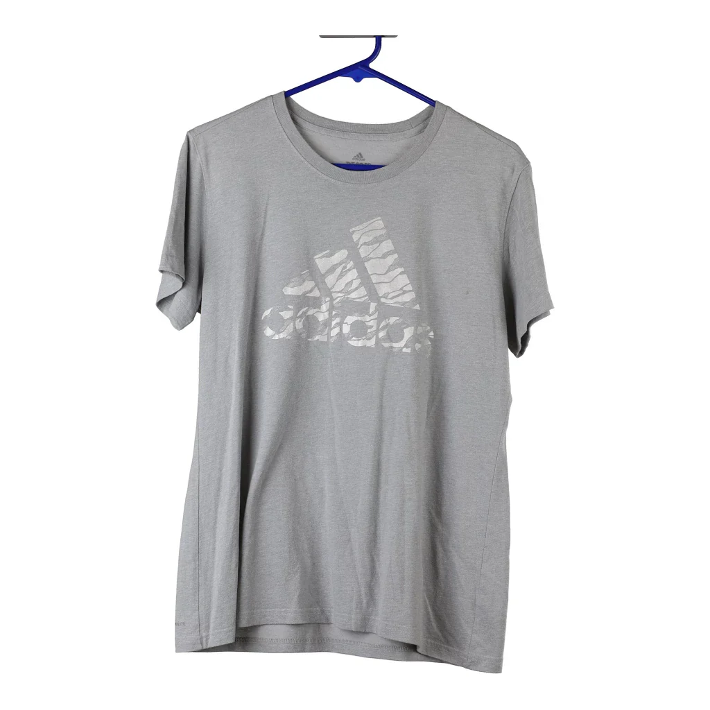 Adidas T-Shirt - Large Grey Cotton