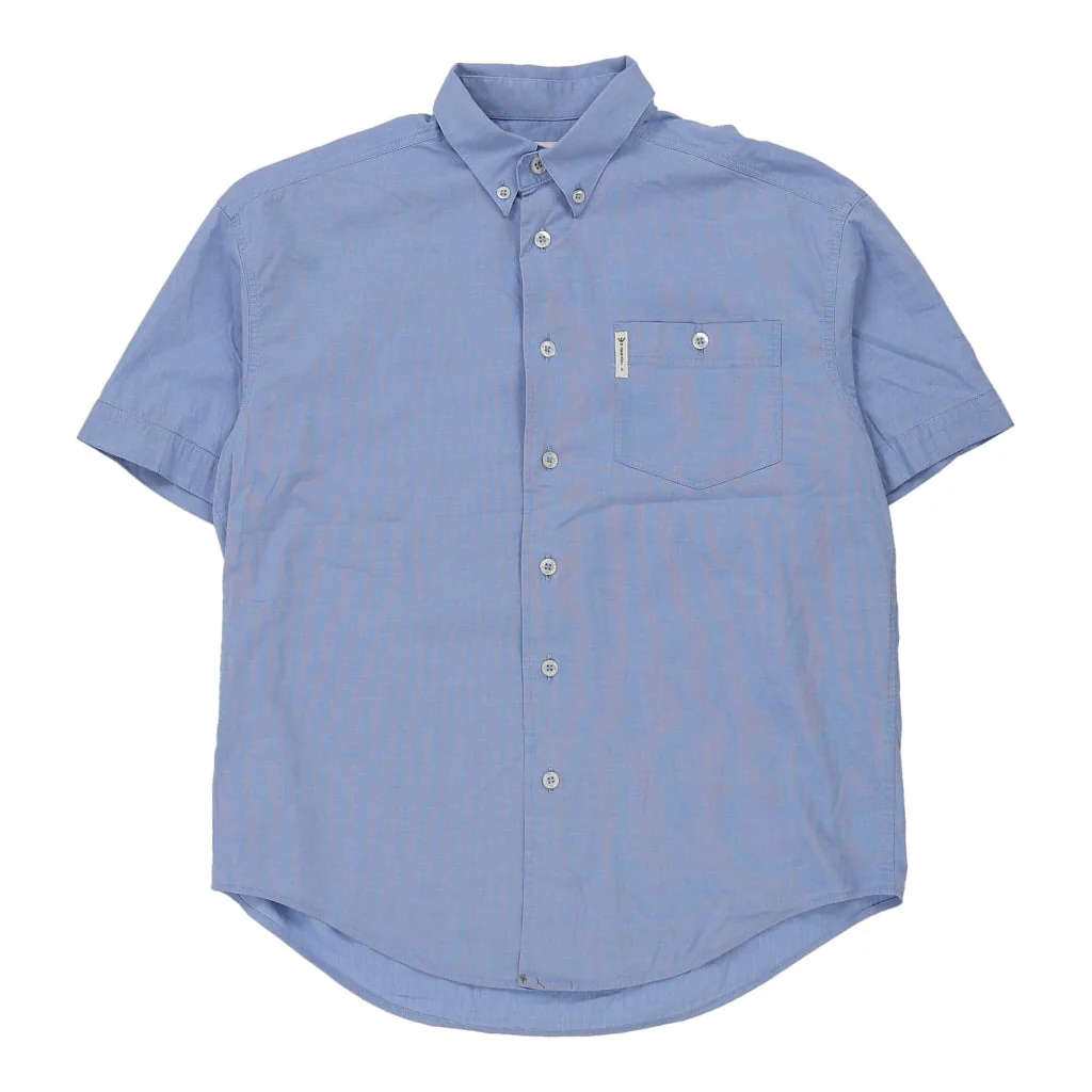 Age 10 Armani Jeans Short Sleeve Shirt - Medium Blue Cotton