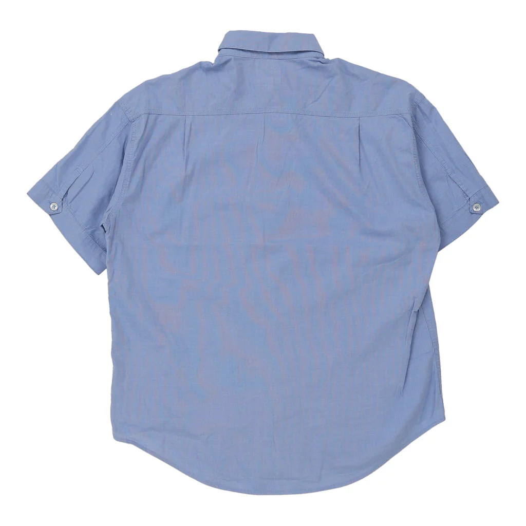 Age 10 Armani Jeans Short Sleeve Shirt - Medium Blue Cotton - Image 2