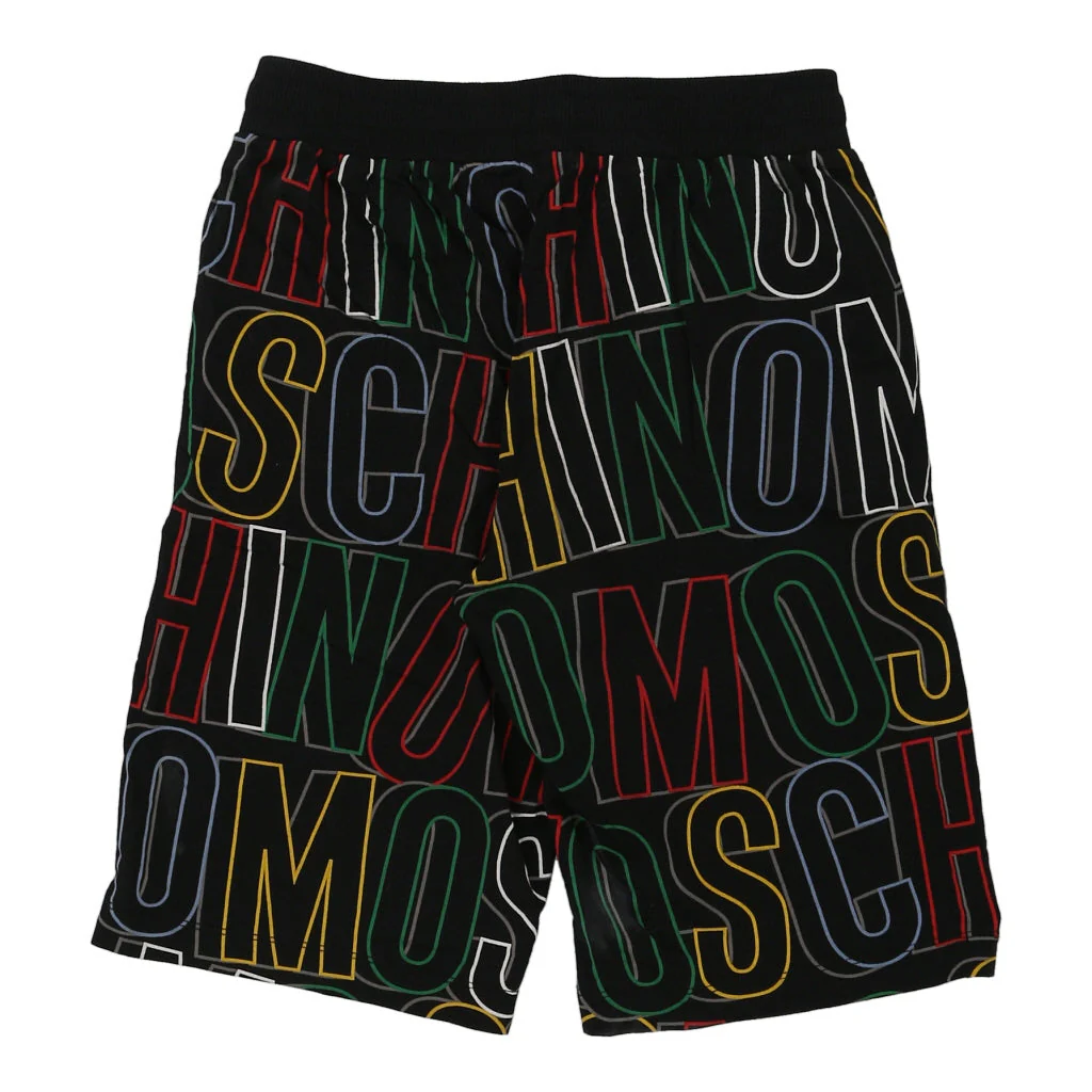 Age 12 Moschino Spellout Shorts - Medium Black Cotton Blend - Image 2