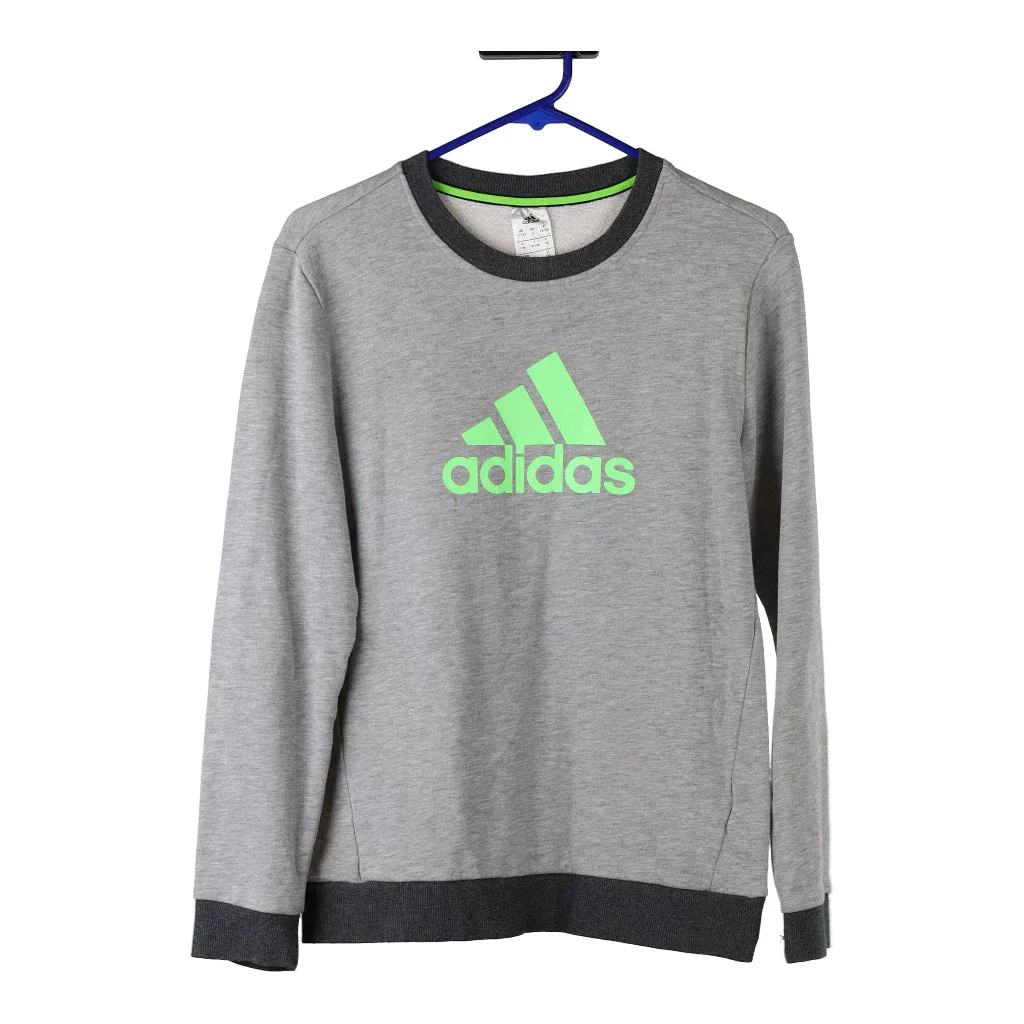 Age 13-14 Adidas Long Sleeve T-Shirt - Large Grey Cotton