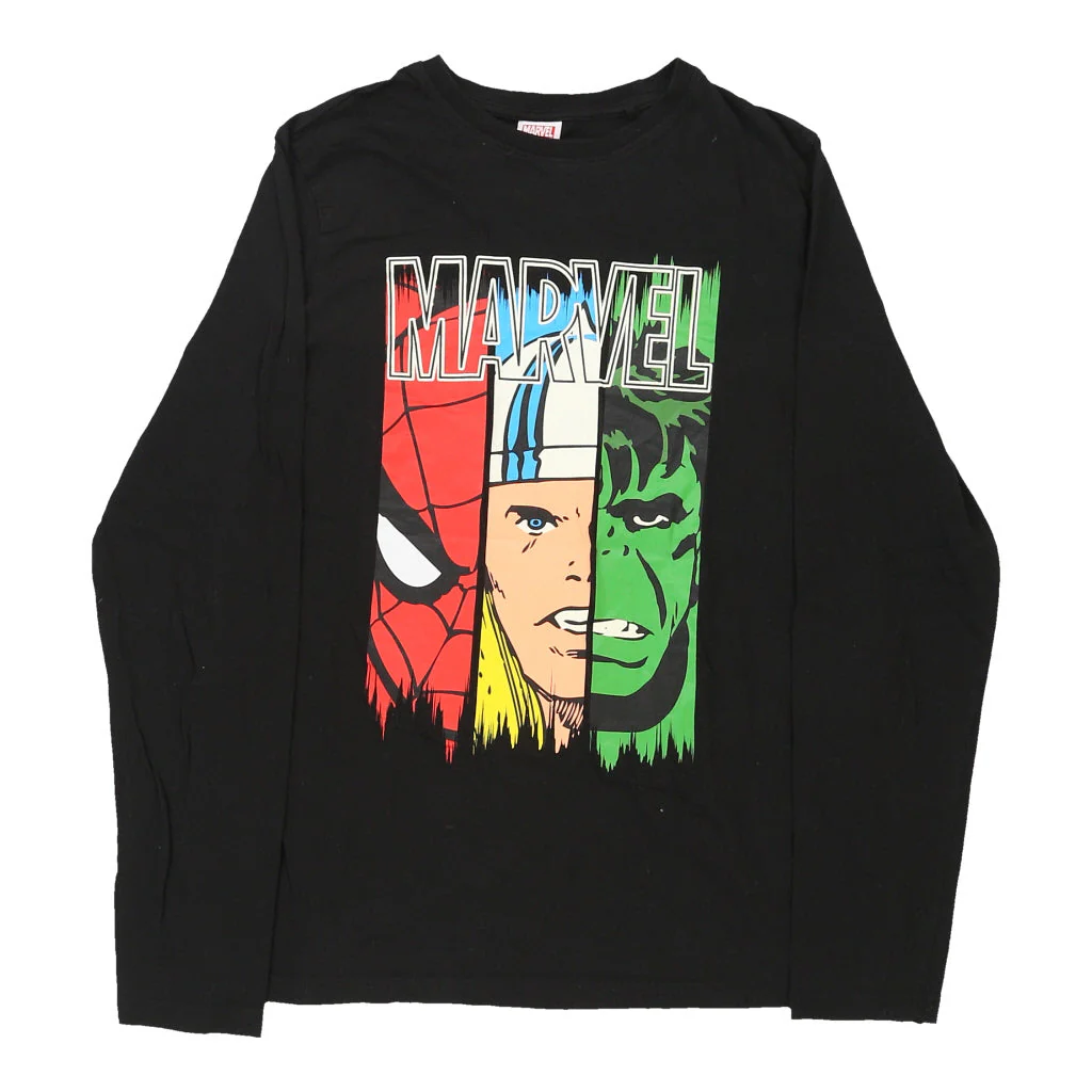 Age 14-15 Marvel Graphic Long Sleeve T-Shirt - XL Black Cotton