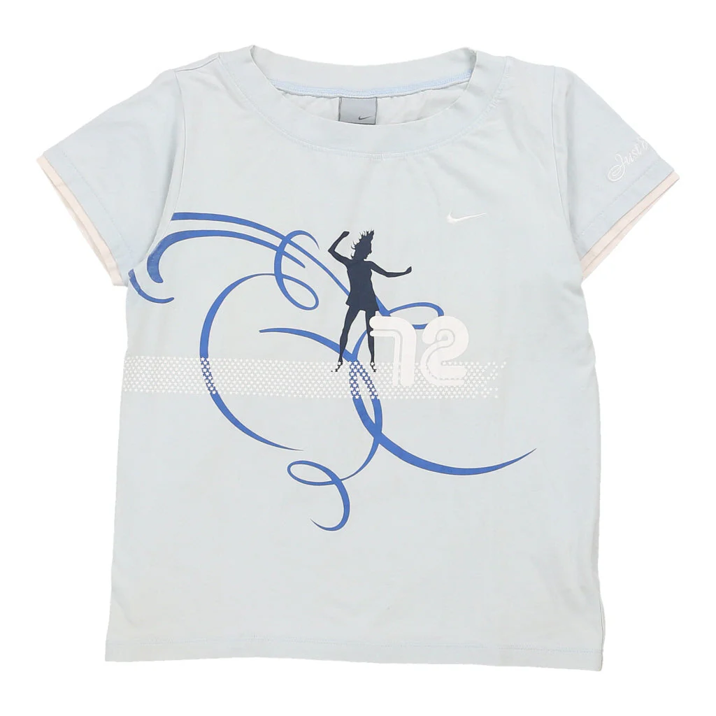 Age 14-15 Nike Graphic T-Shirt - XL Blue Cotton Blend