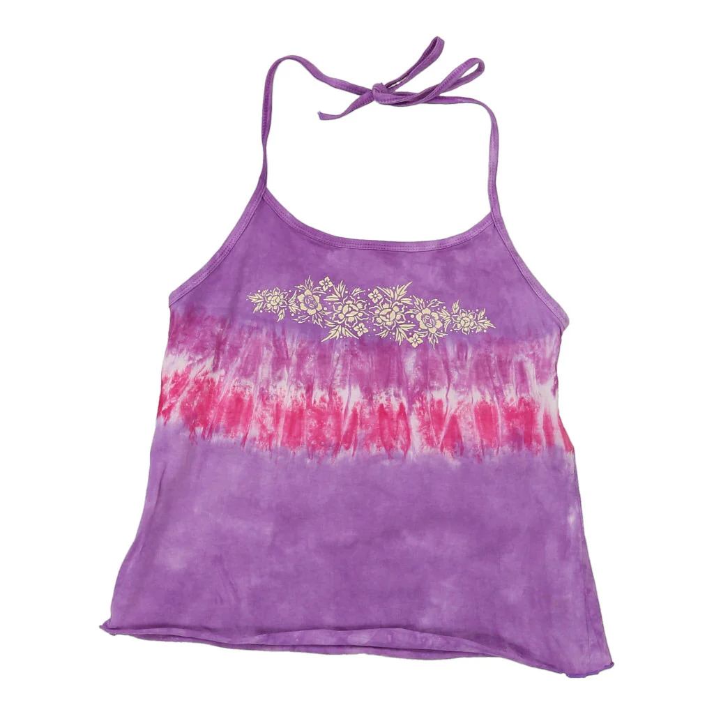 Age 16 Xle Tie-Dye Halterneck Top - Large Purple Cotton