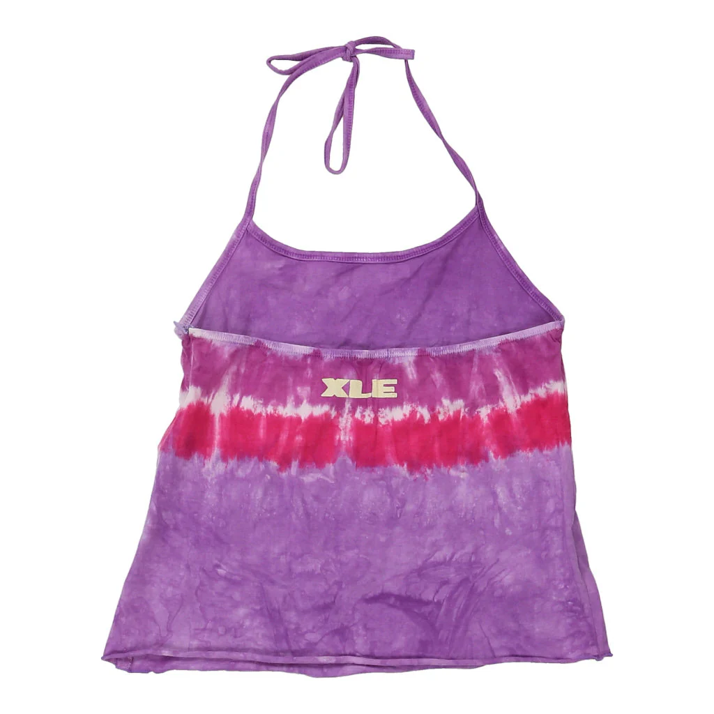 Age 16 Xle Tie-Dye Halterneck Top - Large Purple Cotton - Image 2