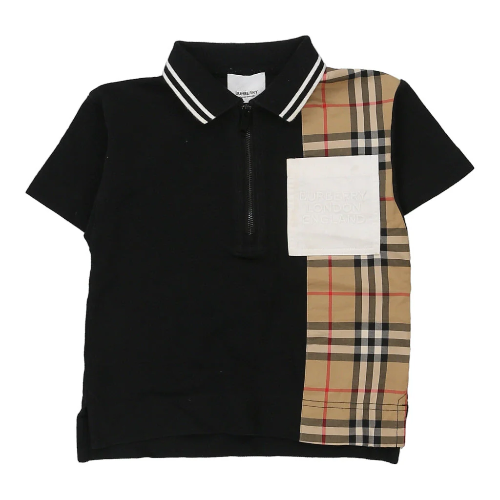 Age 2 Burberry Short Sleeve Shirt - 2XS Black Cotton