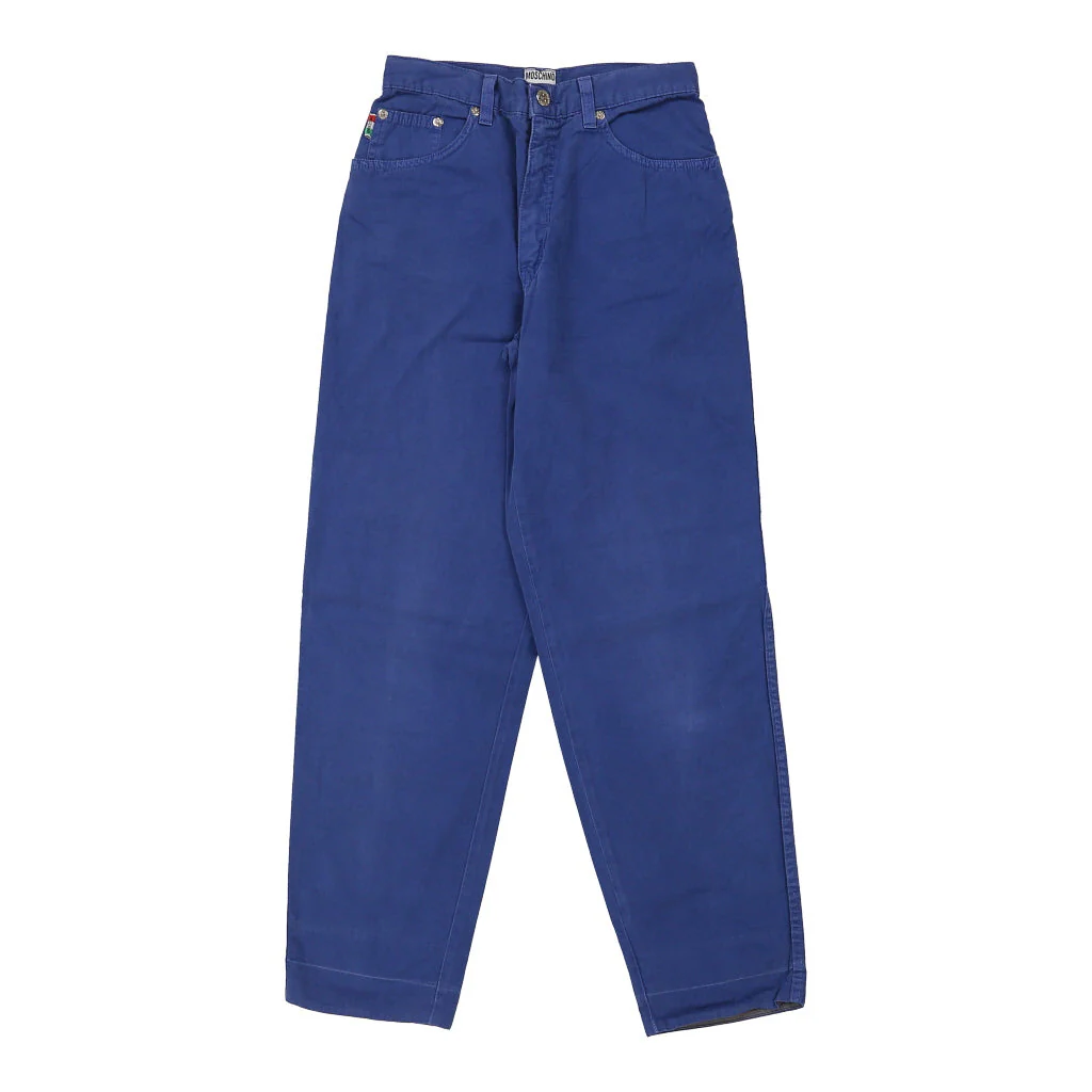 Age 9-11 Moschino Trousers - 25W 29L Blue Cotton - Image 2